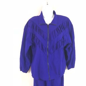 Vintage Jumpsuit Teddi Sport S Blue Ironic Hip Zip